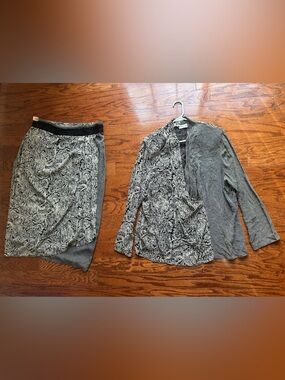 Componix Gray Printed Wrap Set Skirt for Women Size 18